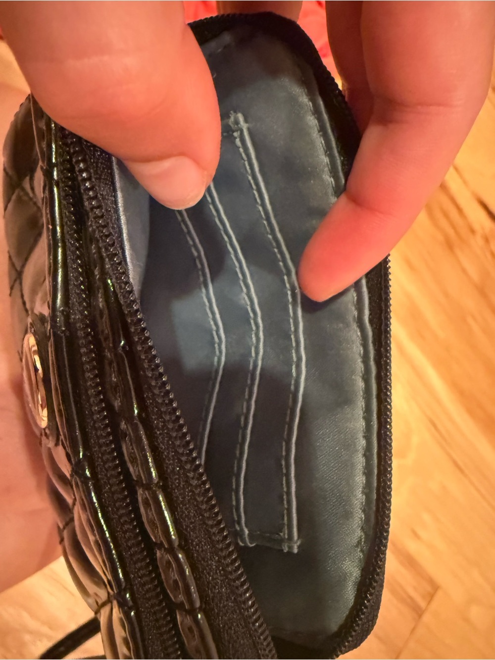 Coach Black Quilted Patent leather wristlet - Picture 6 of 6